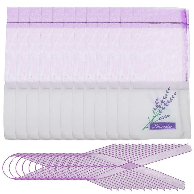 30pcs Empty Sachets Bag Flower Printing Fragrance Lavender Sachet Bag Purse (New Style) - Deep Purple