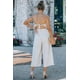 thumbnail image 1 of ABPHQTO Mono de mujer de pierna ancha sin tirantes con volantes beige, 1 of 5