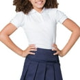 thumbnail image 2 of French Toast Toddler Girls School Uniform Short Sleeve Puff Sleeve Polo Shirt With Rhinestone Buttons, 2 of 2