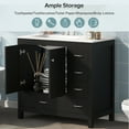 thumbnail image 3 of DTTRA 36" Bathroom Vanity with Ceramic Sink, Solid Wood Frame Storage Cabinet, Soft Close Doors, 5 Drawers and Handles, Black, 3 of 8