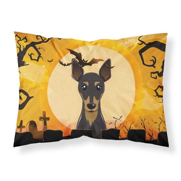 Carolines Treasures BB1798PILLOWCASE Halloween Min Pin Fabric Standard Pillowcase Standard multicolor