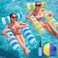 thumbnail image 1 of Juegos de Hamaca Inflable 4 en 1, 2 Piezas Plegable Flotador Piscina con Bomba de Aire, Hamaca Flotante Piscina con Pelotas de Playa, Juguetes sillón Flotante para Piscina, 1 of 4