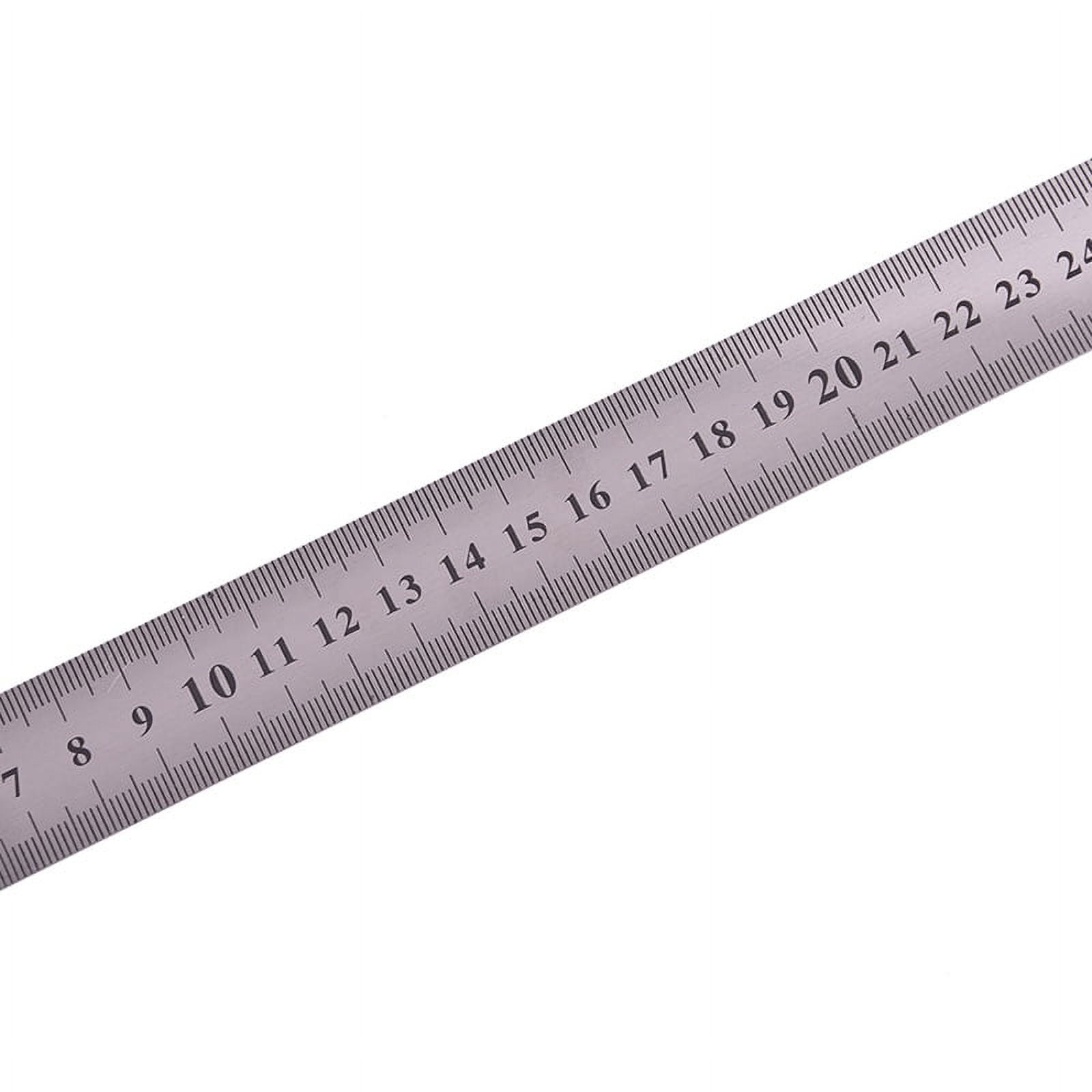 Metal Ruler Stainless Steel Straight Edge 12 Drawing Cutting Non Skid Back  2pk