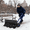 Black+Blue, variant on Garvee Wheeled 29W*14H" Snow Shovel, Metal Blade, 10" Wheels, Adjustable Angle/Height Handle, Black+Red