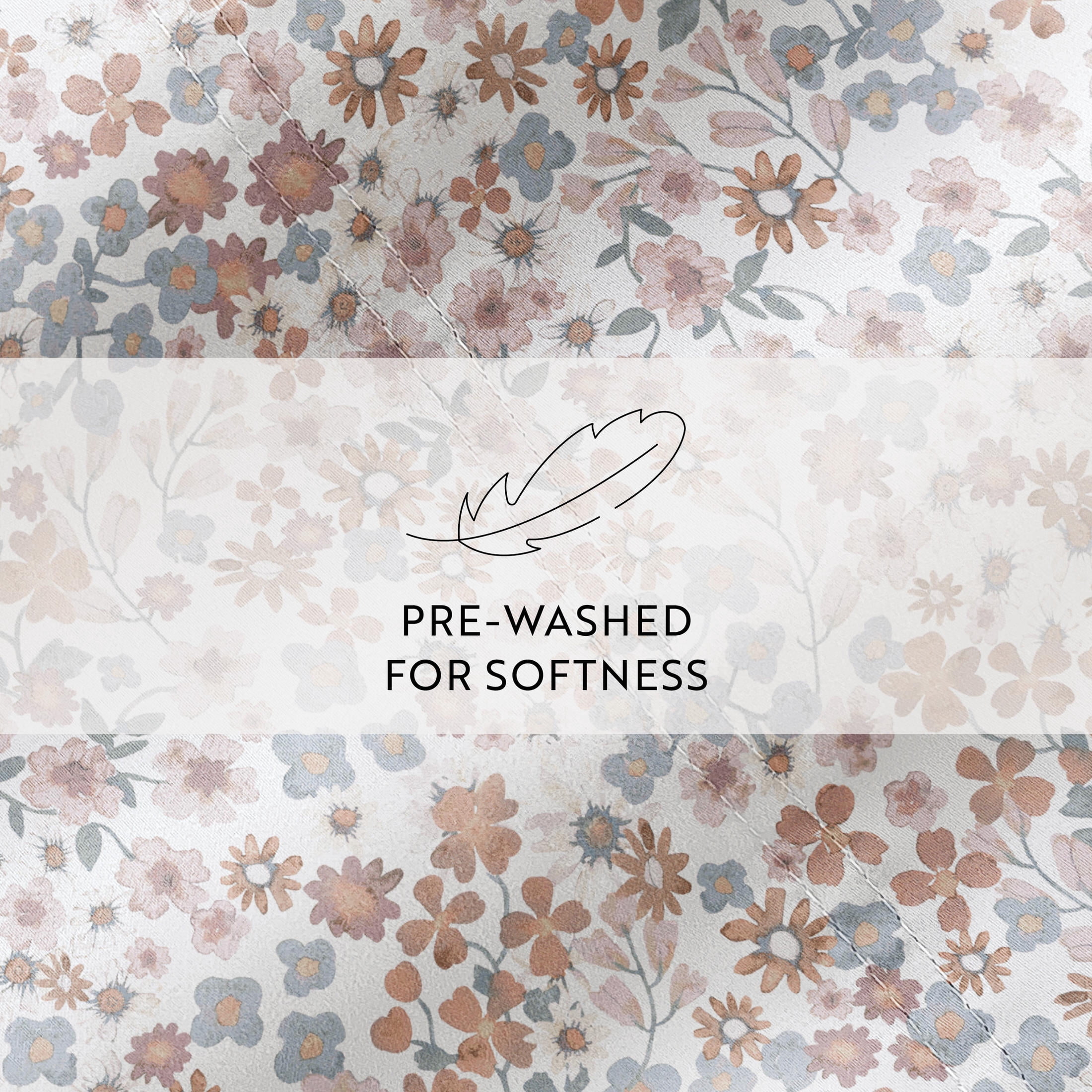 Noble Linens 4 Piece 300TC Cotton Printed Sheets, Garden Bloom Honey, King