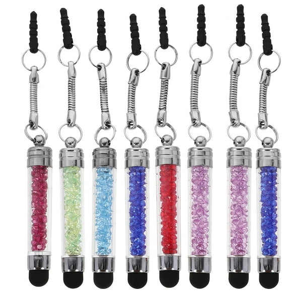 8pcs Universal Crystal Capacitive Stylus Punta abovedada Touch Pen Handwriting Plumas capacitivas para tableta de teléfono (colores mezclados)
