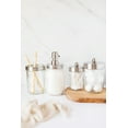 thumbnail image 4 of Mason Jar Bathroom Gift Set (4 pcs) - Lotion/Soap Dispenser, Toothbrush Holder, Q-Tip Storage Jars - Farmhouse Home Decor for Vanity Organization - Luxury Bathroom Accessories - Stainless Steel, 4 of 4
