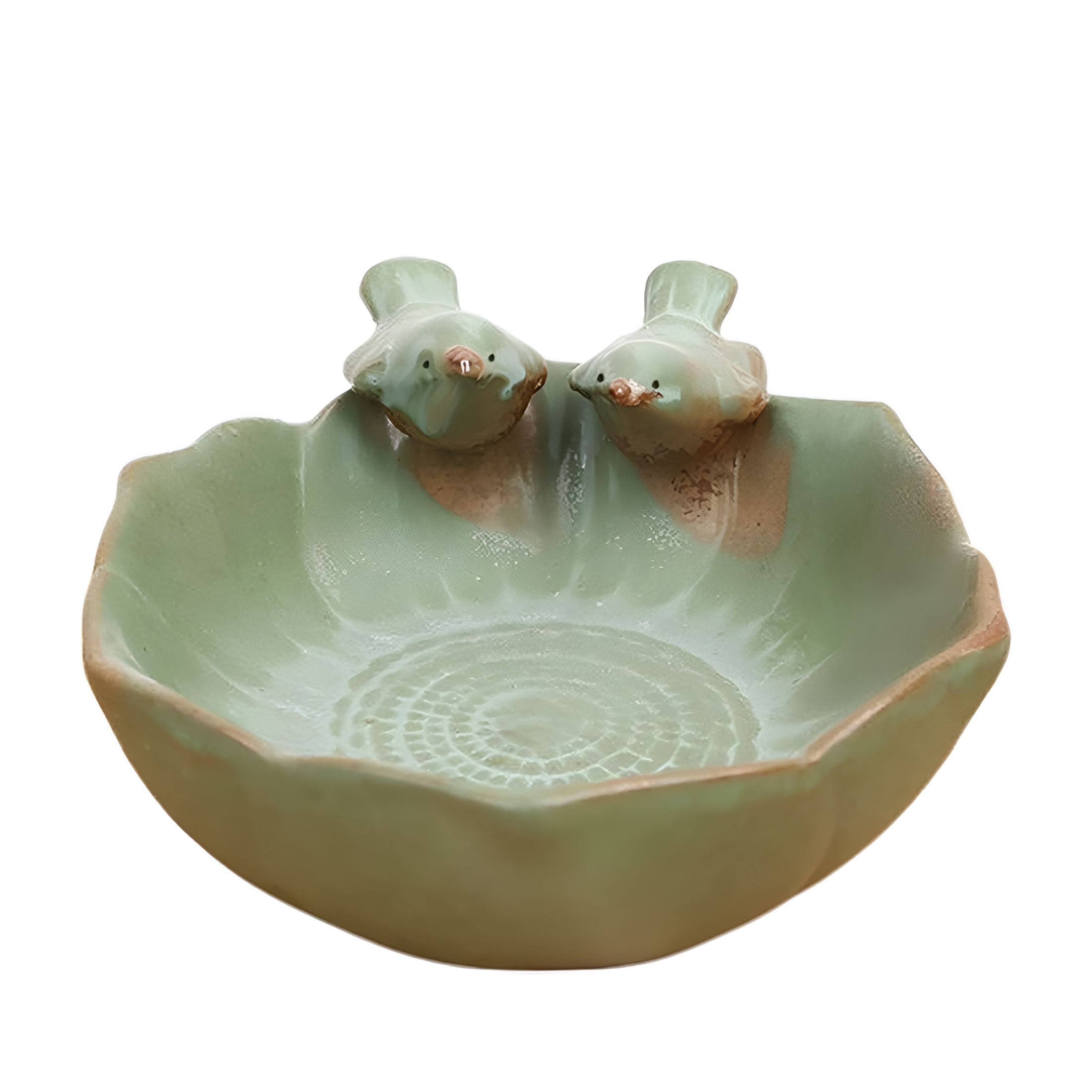 ACDANC Bird Bath For Outside On Ground Ceramic Birds Bath Bowl Handmade Ground Bird Feeders And Birdbath For Outdoors For Outdoors Garden Tabletop Balcony And 14x16x7cm