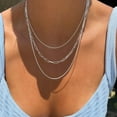 thumbnail image 5 of GOSFRY Layered Necklace for Women Dainty 14K Silver Plated Necklaces Trendy Herringbone Rope Chain Necklace Set Simple Stacked Choker Layering Jewelry Minimalist Gifts, 5 of 9