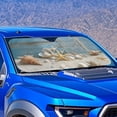 thumbnail image 4 of Xixirimido Car Windshield Sun Shade Foldable Sun Visor for Front Window Sunshade Universal Fit Most Truck SUV Vans Car Interior Accessories, Starfish Shell Conch Woodgrain, 4 of 8