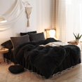 thumbnail image 2 of Juego de fundas de edredón HAIHUA Black Fluffy Twin con fundas de almohada, 2 of 9