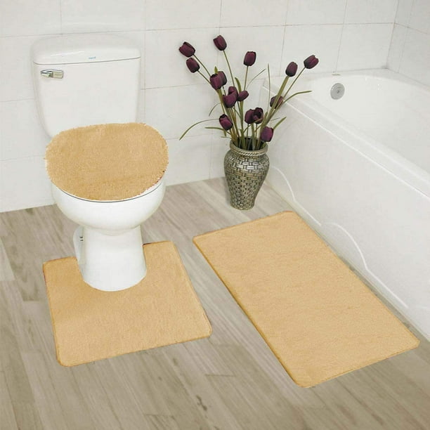 Luxury Home Fashion Solid Color 3 Piece Bathroom Rug Set Bath Contour Mat And Lid Cover Non Slip With Rubber Backing Com - Bathroom Rug Sets With Rubber Backing Luxury Home Fashion Solid Color 3 Piece Bathroom Rug Set Bath Contour Mat And Lid Cover Non Slip With Rubber Backing Com - Bathroom Rug Sets With Rubber Backing