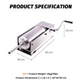 thumbnail image 6 of Hakka 15 Lb/7 L Horizontal Sausage Stuffer, Stainless Steel 2-Speed Manual Meat Filler with 4 Stuffing Nozzle, 6 of 8