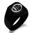 thumbnail image 1 of Stainless Steel Letter O Initial Old English Monogram Engraved Engraved Square Flat Top Biker Style Polished Signet Ring, 1 of 1