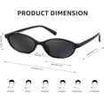 thumbnail image 5 of FEISEDY Retro Oval Cat Eye Sunglasses for Women 90s Narrow Lightweight Shades Y2k Trendy Sunnies B0257, 5 of 10
