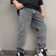 thumbnail image 2 of Ceisia Men Solid Color Basic Loose Wide Leg Straight Denim Pants Gift Casual Daily Jeans, 2 of 3