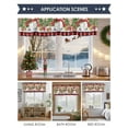 thumbnail image 6 of Winter Snowman Valances for Windows, 54 x 18in, Merry Christmas Xmas Tree Elk Wood Grain Plaid Rod Pocket Kitchen Valance Curtain Light Filtering Window Treatments for Living Room Bedroom, 1 Panel, 6 of 7