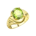 thumbnail image 3 of RYLOS Rings for Women 14K Yellow Gold Ring Classic Designer Style Oval 12X10MM Solitaire Gemstone Ring August Peridot Jewelry for Women Size 13, 3 of 7