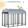 thumbnail image 6 of Pawhut 8' x 4' x 6' Large Dog Kennel Outdoor Steel Fence with UV-Resistant Oxford Cloth Roof & Secure Lock, 6 of 10