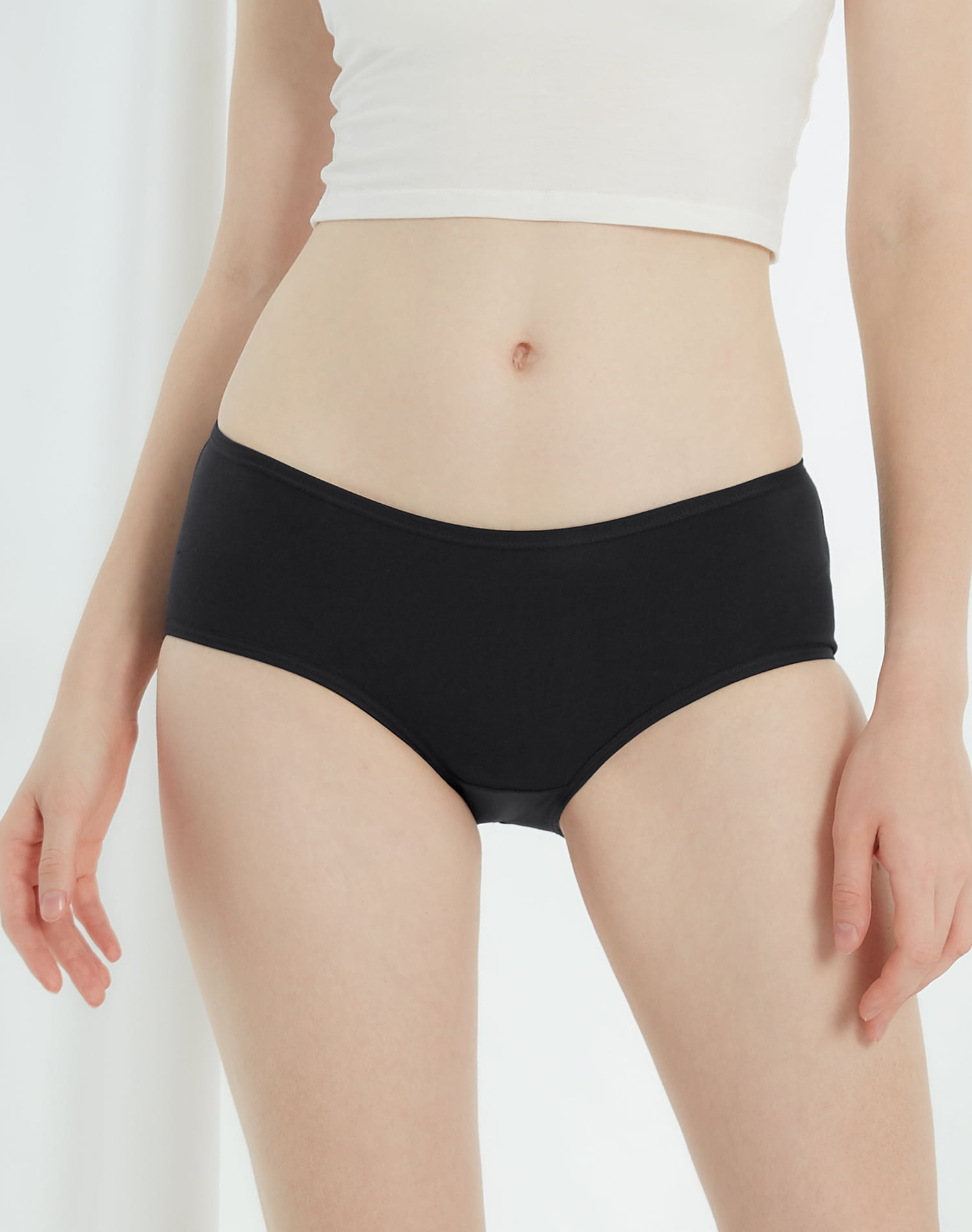 INNERSY Girls Underwear Cotton Briefs Panties for Teens 6-Pack (S(8-10  yrs), Black)