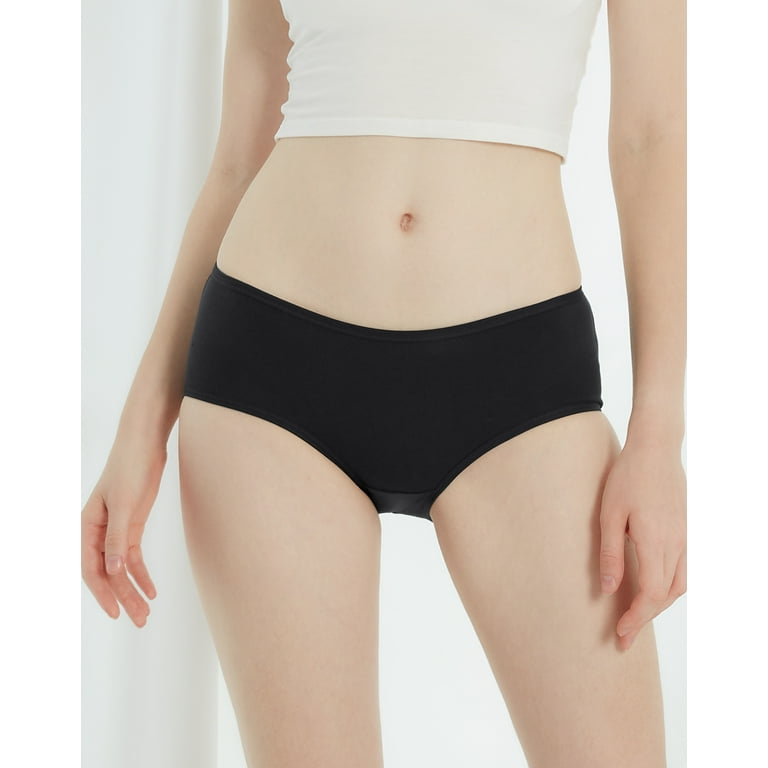 Yunleeb Big Girl Panties Basic Functional Cotton Briefs Hipster Panties  Comfortable Teen Underwear 4 Pack (10~18yrs) Mix1 M