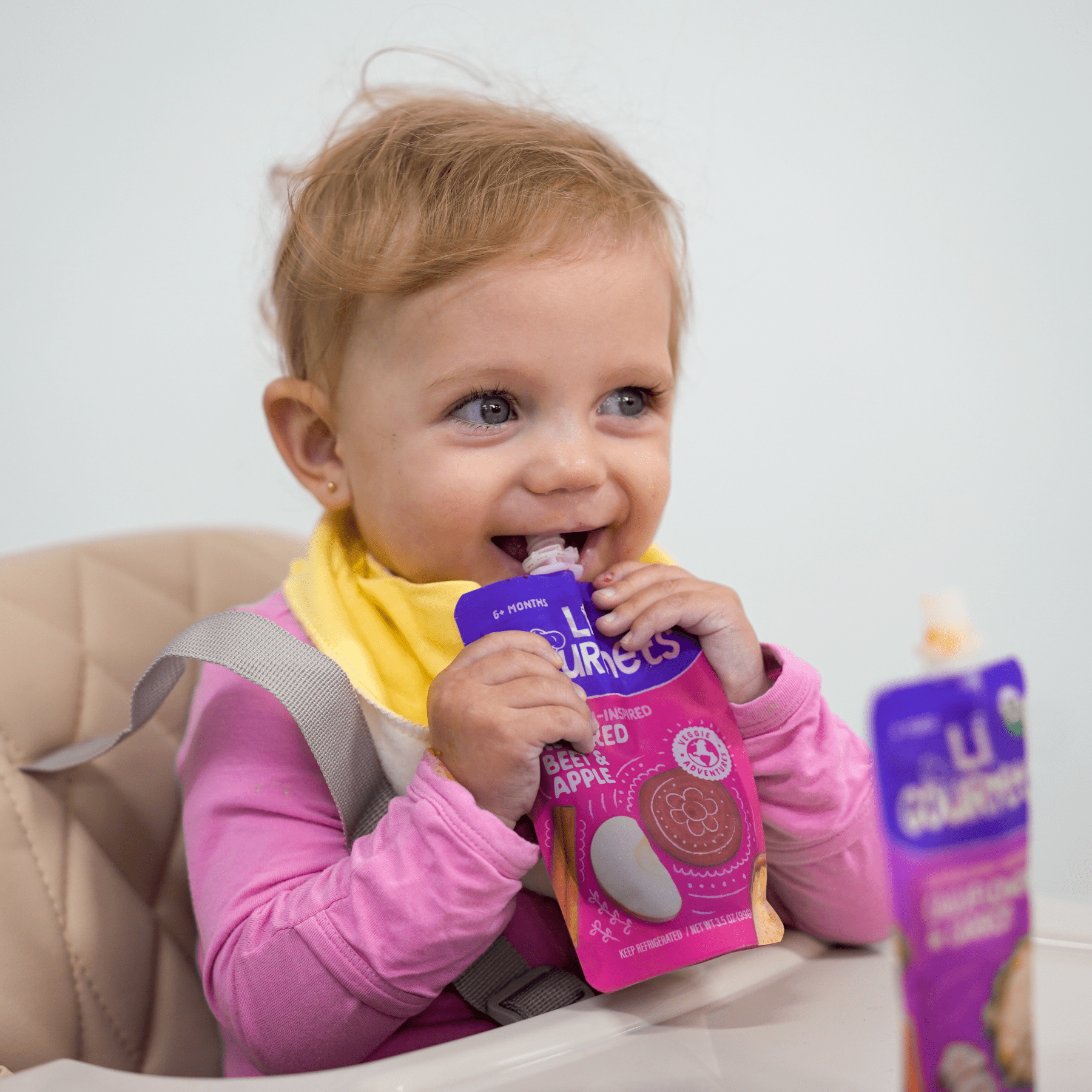 Lil’ Gourmets Refrigerated Stage 2 Baby Food, American-Inspired Ruby Red Beet & Apple, 3.5 oz Pouch