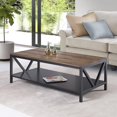 thumbnail image 4 of Natalee 48" Distressed Farmhouse Coffee Table in Rustic Oak/Black, 4 of 4