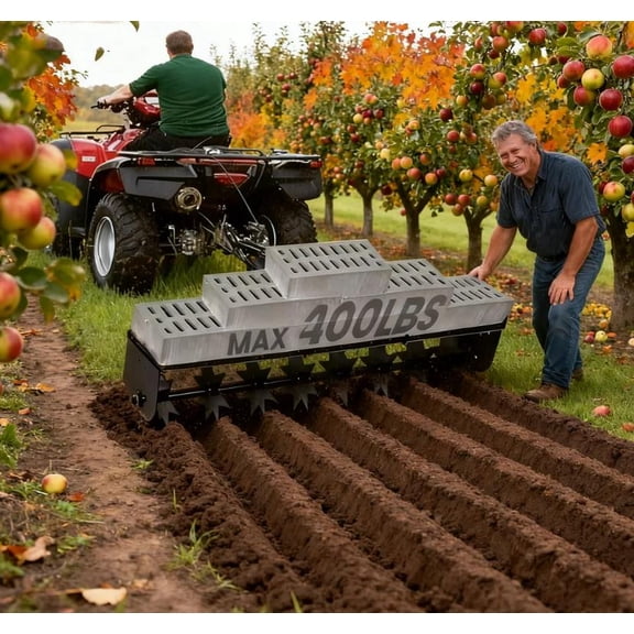 Tow Behind Aerator, 32 inch Plug Aerator for Lawn Tractor,Lawn Plug Soil Aerator, 90 Lbs Lawn Aerator Tool Pull Behind for Farms, Fields, Gardens