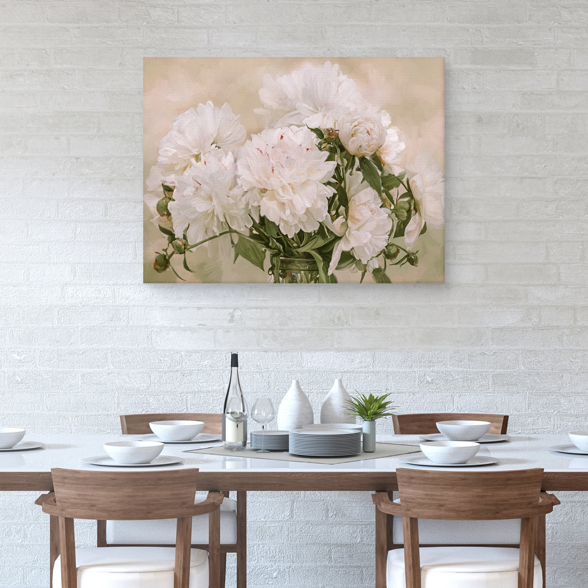 Peonies Blanc by Studio Arts Canvas Art Print