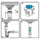 thumbnail image 5 of New Practical Waste Pipe Plastic Flexible High Quality Kitchen S Type Syphon Trap White 36-80cm Basin Bathroom, 5 of 10