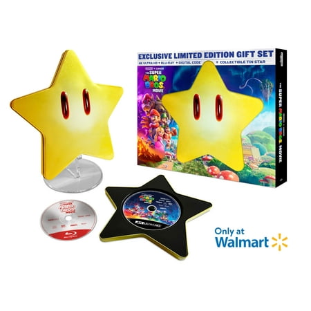 product image of Super Mario Bros. Movie (Walmart Exclusive) Limited Edition Giftset with Collectible Tin Star (4K Ultra HD + Blu-Ray + Digital Copy)