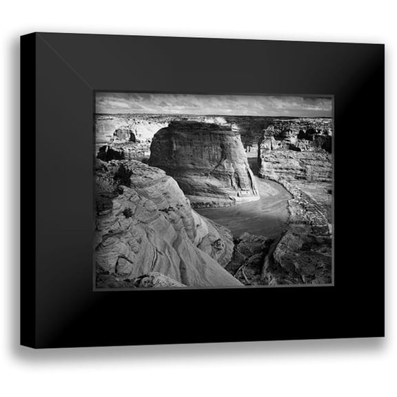 Adams, Ansel 14x12 Black Modern Framed Museum Art Print Titled - View of valley from mountain, Canyon de Chelly, Arizona - National Parks and Monuments, 1941