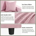 thumbnail image 6 of Euroco Oversized Round Chenille Chaise Lounge with Tufted Seat, Removable Pillows & High-Density Cushion – Modern Upholstered Lounge Chair for Bedroom or Living Room, 6 of 9