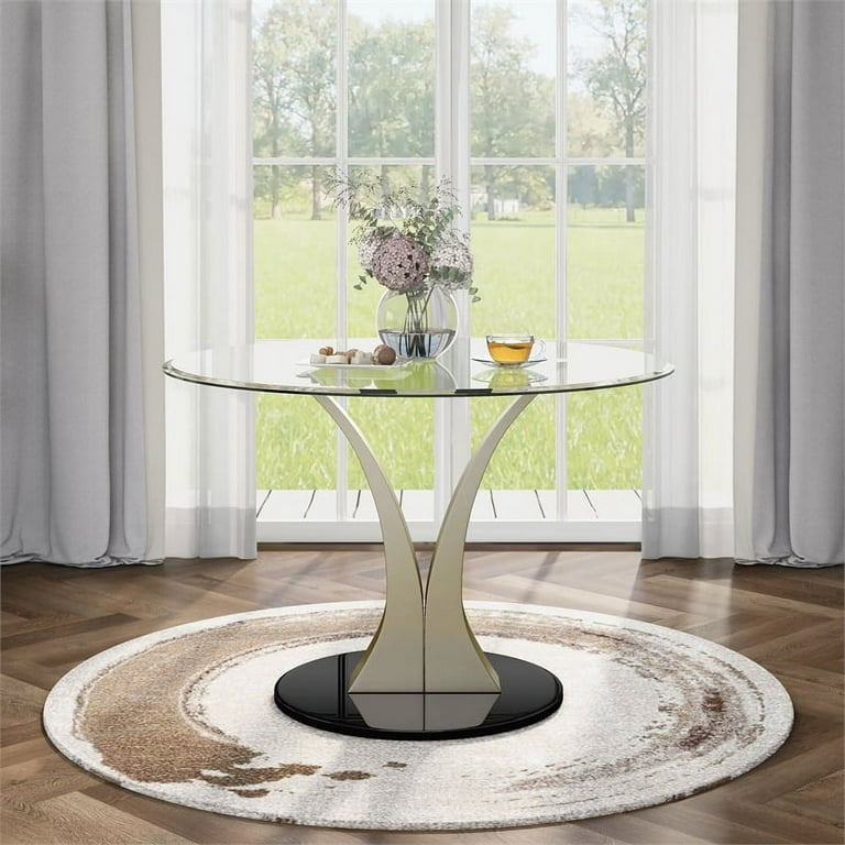 Oval glass dining table for 8 sale