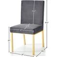 thumbnail image 5 of Meridian Furniture Opal 20"H Velvet Dining Chair in Gray (Set of 2), 5 of 6