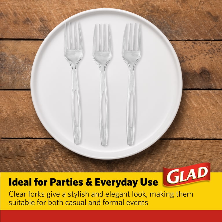 Glad Standard Size Clear Plastic Forks, 70ct photo 2