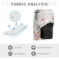 thumbnail image 3 of Sunyuer Men's Swim Trunks with Compression Liner 2-in-1 Drawstring Swimming Shorts Quick Dry Beach Board Shorts with Pockets, Colorful Goose Family, L, 3 of 8