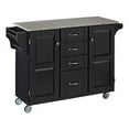 thumbnail image 1 of Hawthorne Collections Wood Kitchen Cart with Granite Top in Black, 1 of 15