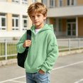 thumbnail image 5 of Abcomgle Hoodies for Boys Long Sleeve Quarter Zip Toddler Sweatshirt Waffle Knit Hooded Casual Pullover, 5 of 8