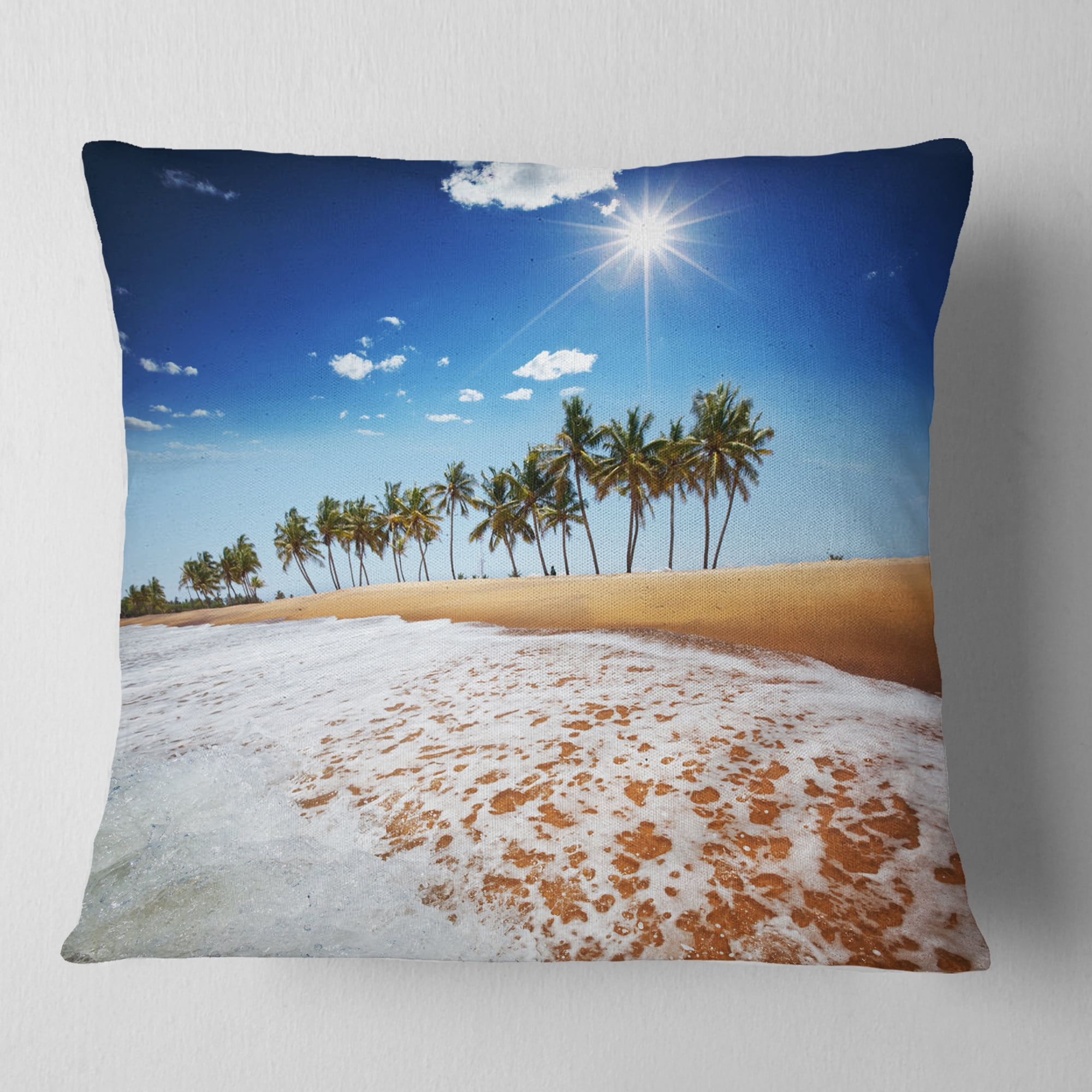 Designart 16" x 16" White Polyester Throw Pillow