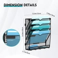 thumbnail image 3 of Organizador de archivos de pared JMHUD de 5 niveles con 5 ganchos de metal negro, 3 of 8
