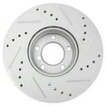 thumbnail image 4 of TRQ Front Performance Brake Rotors Set Vented Premium G-Coated Cross Drilled & Slotted Fits Select 2001-2003 BMW 530i 2000-2003 540i, 4 of 6