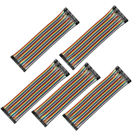Female- Female 40P Jumper Wire 2-2.54mm Pitch Ribbon Cable Breadboard 20cm 5pcs