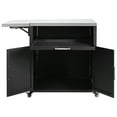 thumbnail image 3 of Dingrich Versatile Outdoor Cabinet with Folding & Expandable Work Surfaces, Ample Storage Space, and Lockable Wheels, Iron & Stainless Steel, 47.2 x 23.7 x 37.4 inches, Matte Black, 3 of 12