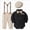 A17-Black, variant on 9 Months Infant Baby Boys 3Pcs Gentleman Suit Set With Hat Formal Dress Clothes Long Sleeve Long Sleeve Bow Romper Tops Suspender Pants Kids Gentleman Outfits Newborn Outfit Set,Blue