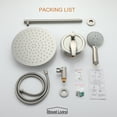 thumbnail image 7 of Boyel Living Shower System 12 inch Rain Shower Head Wall Mount Dual Shower Heads for Bathroom Handheld Rainfall Shower Faucet Set with Valve Included in Brushed Nickel, 7 of 7