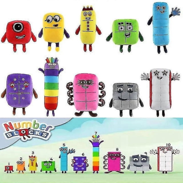 10pcs/set Numberblocks Plush Toys Educational Stuffed Number Blocks Toys Cartoon Figure Stuffed Plushies Children Gift,Six 23cm