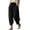 Black, variant on Harem Pants for Women Spring Summer Elastic Waist Casual Loose Vintage Embroidery Cropped Pants with Pockets
