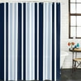 thumbnail image 3 of Navy Blue Waterproof Fabric Shower Curtain,Modern White Geometric Vertical Stripes Waterproof Fabric Shower Curtain for Bathroom Curtains Bathtubs Hotel Shower Curtains with 12 Hooks Standard 72x72, 3 of 8