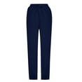 thumbnail image 4 of VEKDONE Womens Baggy Wide Leg Sweatpants High Waisted Cuffed Workout Joggers Fashion Y2K Sweat Lounge Long Pants with Pockets Navy M, 4 of 5